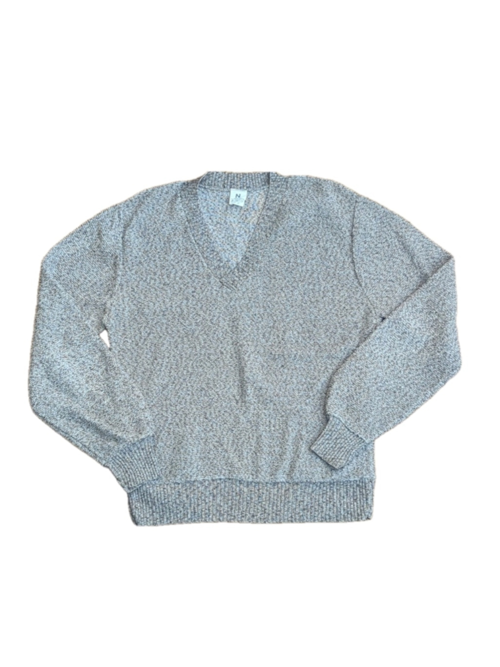 N Vintage V Neck Knit Sweater Medium Tan Beige